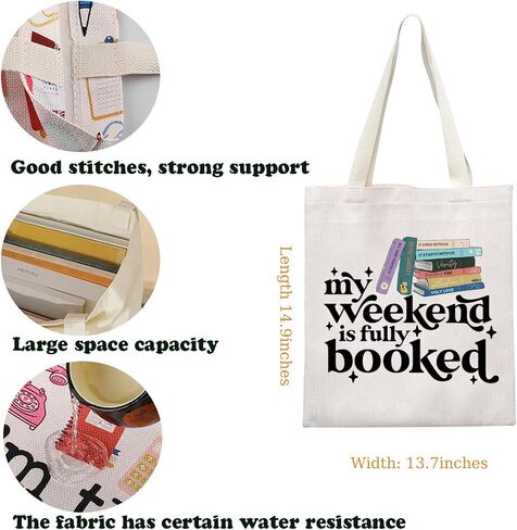 KUIYAI Colleen Literature Inspired Tote Bag Hoover Book Reading Bookish Gift COHO Fans Gift My Weekend Is Fully Booked Bag in Kuwait