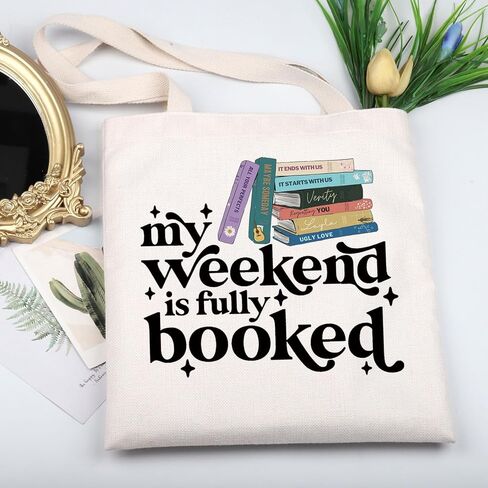 KUIYAI Colleen Literature Inspired Tote Bag Hoover Book Reading Bookish Gift COHO Fans Gift My Weekend Is Fully Booked Bag in Kuwait