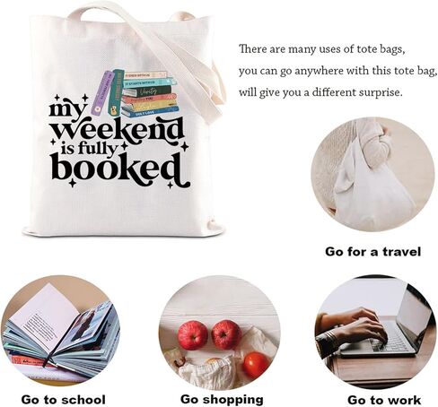 KUIYAI Colleen Literature Inspired Tote Bag Hoover Book Reading Bookish Gift COHO Fans Gift My Weekend Is Fully Booked Bag in Kuwait