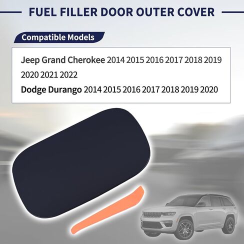 Fuel Filler Door Outer Cover 5LW29GW7AB 5MG24LAUAA Compatible with Jeep Grand Cherokee 2014-2022 Dodge Durango 2014-2020 Gas Tank Cap Cover in Saudi Arabia