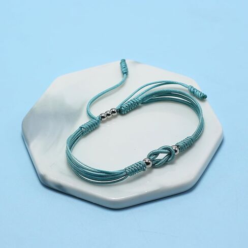 LAMIBEE Infinity Surfer Friendship Bracelet, Forever Love and Friendship with Multicolor Color, Lucky Tibetan Knot Protection String Woven in Kuwait