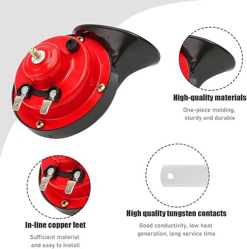 بوق السيارة بصوت عالٍ، 300 ديسيبل بوق حلزوني كهربائي عالي الصوت، طقم بديل لبوق الهواء المقاوم للماء 12 فولت للمركبات والدراجات النارية والشاحنات والدراجات والقوارب وإكسسوارات السيارات العالمية (أسود) in Kuwait