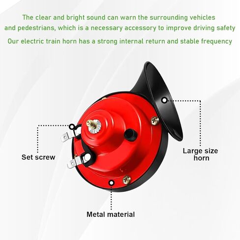 بوق السيارة بصوت عالٍ، 300 ديسيبل بوق حلزوني كهربائي عالي الصوت، طقم بديل لبوق الهواء المقاوم للماء 12 فولت للمركبات والدراجات النارية والشاحنات والدراجات والقوارب وإكسسوارات السيارات العالمية (أسود) in Kuwait