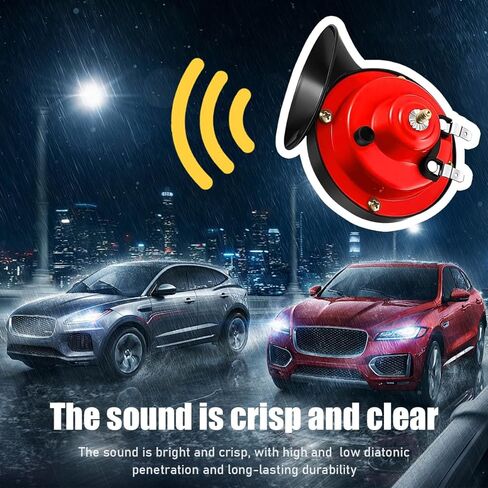 بوق السيارة بصوت عالٍ، 300 ديسيبل بوق حلزوني كهربائي عالي الصوت، طقم بديل لبوق الهواء المقاوم للماء 12 فولت للمركبات والدراجات النارية والشاحنات والدراجات والقوارب وإكسسوارات السيارات العالمية (أسود) in Kuwait