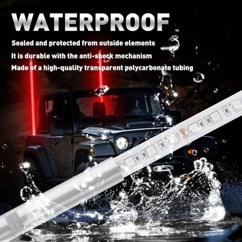 أضواء LED خضراء سوط 4FT مضاءة السياط للمركبات على الطرق الوعرة ATV UTV Polaris RZR Truck 4X4 SXS Buggy Dune (1 قطعة) in Kuwait