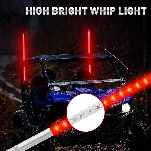 أضواء LED خضراء سوط 4FT مضاءة السياط للمركبات على الطرق الوعرة ATV UTV Polaris RZR Truck 4X4 SXS Buggy Dune (1 قطعة) in Kuwait