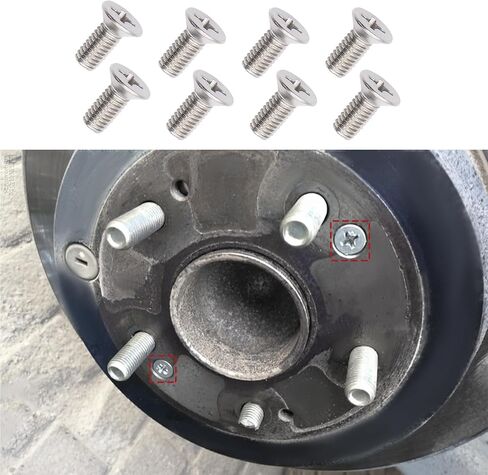 8PCS Stainless Steel Brake Disc Rotor Screws, Brake Rotor Bolt, Retaining Screws for Front and Rear, 93600-06014-0H Car Hardware Bolts Screw Kit Compatible with Honda Acura (8PCS) in Kuwait