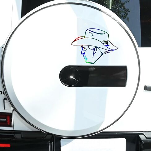Holographic Trump Cowboy Cap Decal Sticker for car, Bumper, Truck, Window, Laptop, Wall, Snowboard, Luggage. Trump Decal, Trump 2024 Make America Great Again 6×5 inch in Saudi Arabia