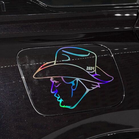 Holographic Trump Cowboy Cap Decal Sticker for car, Bumper, Truck, Window, Laptop, Wall, Snowboard, Luggage. Trump Decal, Trump 2024 Make America Great Again 6×5 inch in Saudi Arabia