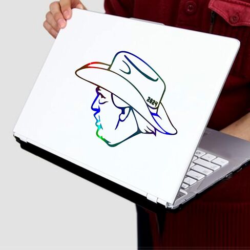Holographic Trump Cowboy Cap Decal Sticker for car, Bumper, Truck, Window, Laptop, Wall, Snowboard, Luggage. Trump Decal, Trump 2024 Make America Great Again 6×5 inch in Saudi Arabia