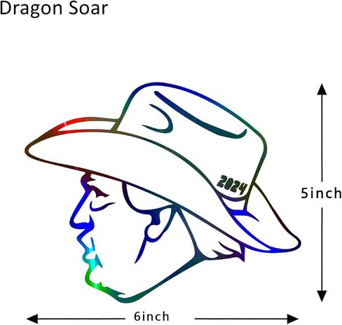 Holographic Trump Cowboy Cap Decal Sticker for car, Bumper, Truck, Window, Laptop, Wall, Snowboard, Luggage. Trump Decal, Trump 2024 Make America Great Again 6×5 inch in Saudi Arabia