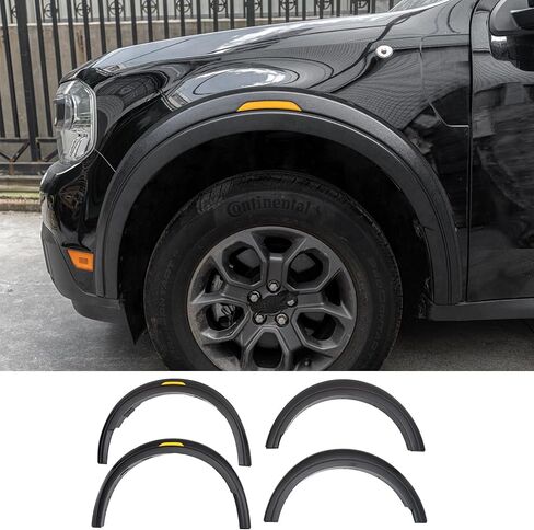 Fender Flares Compatible with 2022-2025 Ford Maverick Front & Rear Wheel Eyebrow Protectors Fender Trim Covers PP Plastic 12PCS No Drilling for 2024 Maverick Accessories in Saudi Arabia