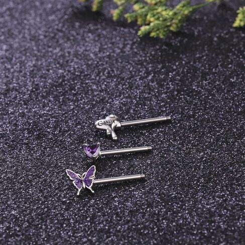 Besteel 8 Pairs Nipple Rings 14G Stainless Steel Nipplerings CZ Heart Butterfly Ball Tongue Barbell Rings Retainer Body Piercing Jewelry for Women in Kuwait