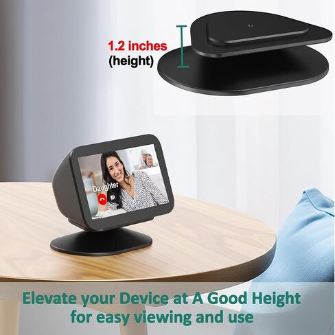SOKUSIN Stand for Echo Show 5 (3rd Gen) - Adjustable Tilt Smart Speaker Stand Table Mount Holder, Magnetic Anti-Slip Base Compatible with iPhone 12,14 & Echo Show 5 3rd Generation (Black) in Kuwait