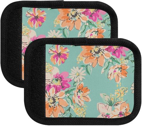 4pcs Watercolor Flowers Luggage Handle Wrap Suitcase Wrap Luggage Tags/Identifiers Luggage Markers Airport Travel Accessories for Luggage/Suitcase in Saudi Arabia