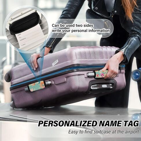 4pcs Watercolor Flowers Luggage Handle Wrap Suitcase Wrap Luggage Tags/Identifiers Luggage Markers Airport Travel Accessories for Luggage/Suitcase in Saudi Arabia
