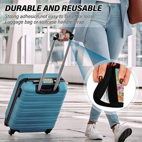 4pcs Watercolor Flowers Luggage Handle Wrap Suitcase Wrap Luggage Tags/Identifiers Luggage Markers Airport Travel Accessories for Luggage/Suitcase in Saudi Arabia