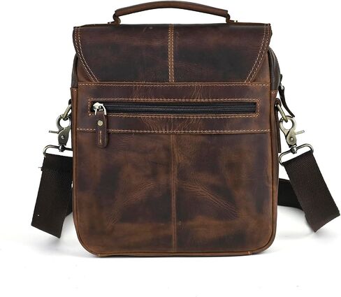 Mens Genuine Leather Satchel Sling Messenger Shoulder Cross body Bag Flap Over Tote Business Briefcase in Kuwait
