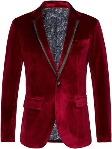 THWEI Mens Velvet Blazer Sport Coat Tuxedo Jacket for Prom Wedding Party Dinner in Saudi Arabia