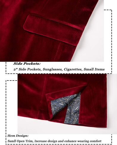 THWEI Mens Velvet Blazer Sport Coat Tuxedo Jacket for Prom Wedding Party Dinner in Saudi Arabia