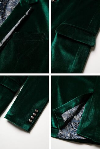 THWEI Mens Velvet Blazer Sport Coat Tuxedo Jacket for Prom Wedding Party Dinner in Saudi Arabia