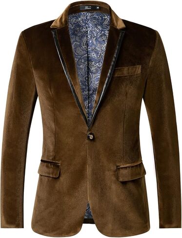 THWEI Mens Velvet Blazer Sport Coat Tuxedo Jacket for Prom Wedding Party Dinner in Kuwait