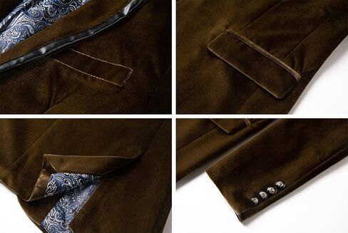 THWEI Mens Velvet Blazer Sport Coat Tuxedo Jacket for Prom Wedding Party Dinner in Kuwait