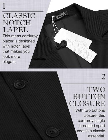COOFANDY Mens Corduroy Blazer Casual Sport Coat Vintage Two Button Suit Blazer Jacket in Saudi Arabia