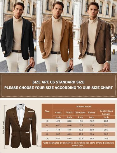 COOFANDY Mens Corduroy Blazer Casual Sport Coat Vintage Two Button Suit Blazer Jacket in Saudi Arabia
