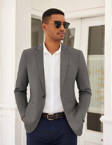 Men's Linen Casual Blazer Sport Coats Dress One Button Formal Classic Suit Jacket Business Blazer Wedding Party Jacket in Saudi Arabia