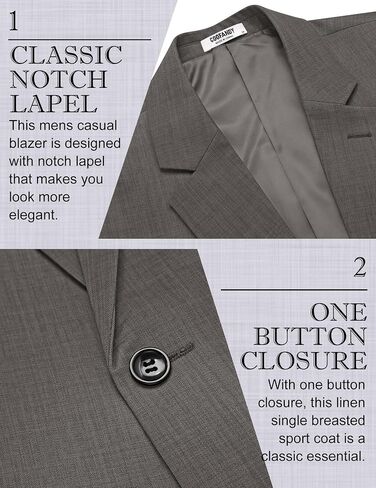 Men's Linen Casual Blazer Sport Coats Dress One Button Formal Classic Suit Jacket Business Blazer Wedding Party Jacket in Saudi Arabia