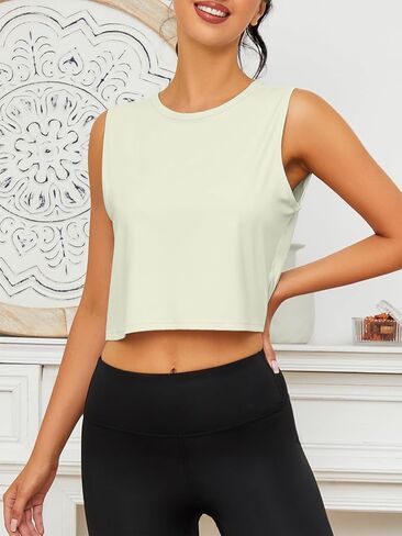 Chilylori قطع علوية بدون أكمام للنساء، قطع علوية للتمرين، قطع علوية فضفاضة للنساء، قطع علوية لليوجا، قطع علوية رياضية للنساء، قطع علوية قصيرة in Kuwait