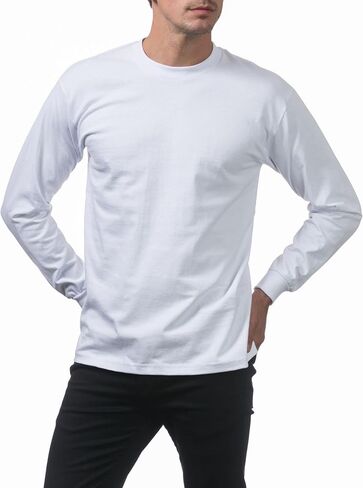 Pro Club Men's Heavyweight Cotton Long Sleeve Crew Neck T-Shirt in Saudi Arabia