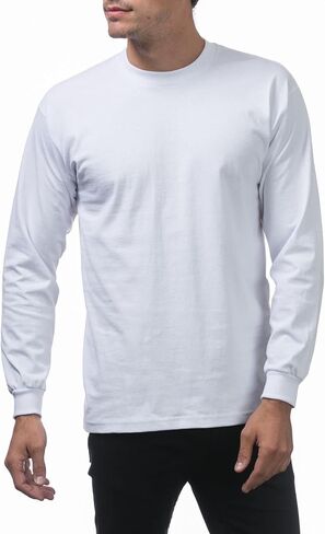 Pro Club Men's Heavyweight Cotton Long Sleeve Crew Neck T-Shirt in Saudi Arabia