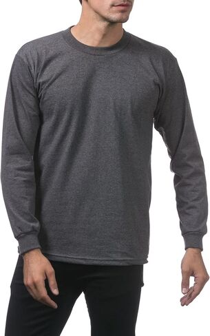 Pro Club Men's Heavyweight Cotton Long Sleeve Crew Neck T-Shirt in Saudi Arabia