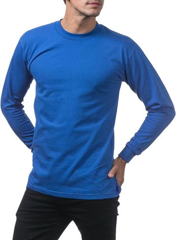 Pro Club Men's Heavyweight Cotton Long Sleeve Crew Neck T-Shirt in Saudi Arabia
