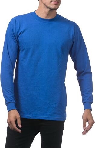 Pro Club Men's Heavyweight Cotton Long Sleeve Crew Neck T-Shirt in Saudi Arabia