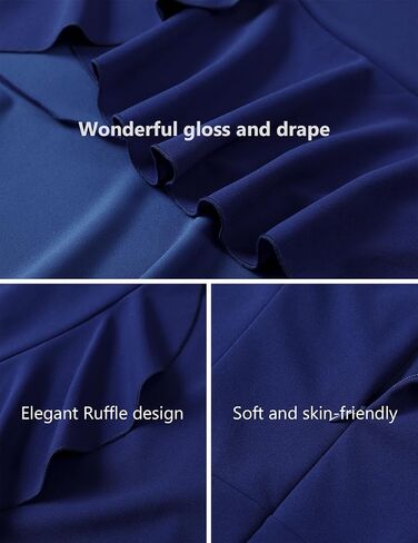 DRESSTELLS Women's Cocktail Dresses 2024, Formal Wedding Guest Ruffle Holiday Party Winter Dress V-Neck Vintage Dress in Saudi Arabia