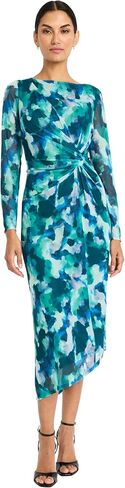 Maggy London Women's Asymmetric Draped Boat Neck Midi Dress in Saudi Arabia