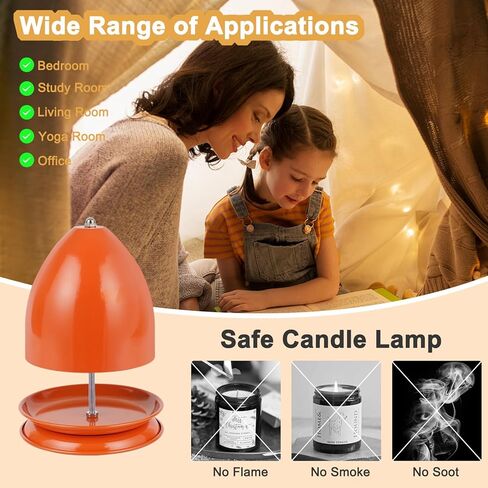 سخان شمعة - سخان ضوء الشاي بجدار مزدوج، مشعاع معدني للتدفئة في الشتاء، مثالي لغرفة المعيشة وغرفة النوم والتخييم - حامل سخان الشموع للدفء الداخلي والخارجي (أسود) in Kuwait