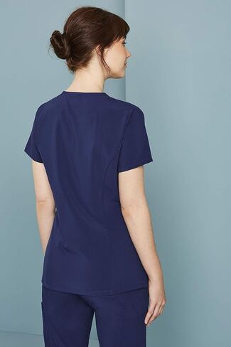 Dickies Scrub Set for Women V-Neck Top DK615 Natural Rise Tapered Leg Pull-On Pant DK005 with 360° Stretch Fabric, Navy - M Top/M Tall Pant in Saudi Arabia