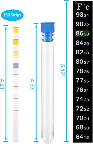 DaToo 8 in 1 Aquarium Test Kit Fish Tank Test Strips Accurate Water Quality Testing Strips for Ammonia PH Total Alkalinity Carbonate Hardness Free Chlorine Nitrate Nitrite Temperature (100 Strips) in Saudi Arabia