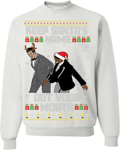 wild custom apparel Will Chris Slap Keep Santas Name Out Of Your Mouth Ugly Christmas Sweater Sweater Crewneck Sweatshirt in Kuwait