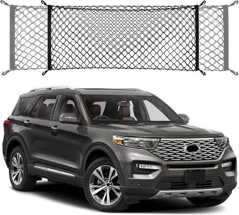 Envelope Style Cargo Trunk Net Compatible with Ford Explorer Base ST XLT New 2025 2024 2023 2022 2021 2020 2019 2018 2017 2016 2015 2014 2013 2012 2011 Car Rear Nylon Mesh Tailgate Netting in Kuwait