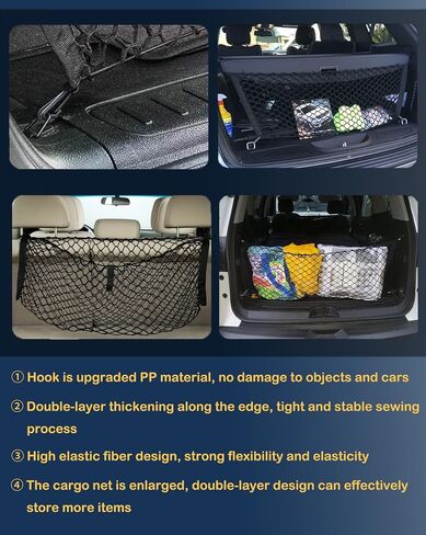 Envelope Style Cargo Trunk Net Compatible with Ford Explorer Base ST XLT New 2025 2024 2023 2022 2021 2020 2019 2018 2017 2016 2015 2014 2013 2012 2011 Car Rear Nylon Mesh Tailgate Netting in Kuwait
