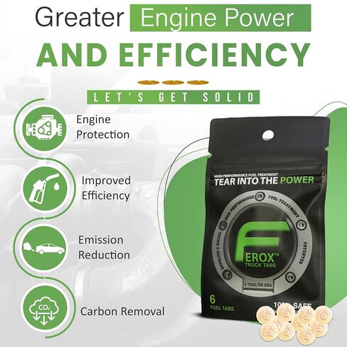 Emissions System Cleaning Pack of 10 Tablet | Fuel Additives and Injector Cleaner - Increase Fuel Mileage | Increases Horsepower and Fuel Stabilizer 1 x 20 GAL / 1 x 80L in Saudi Arabia
