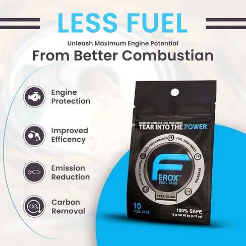 Emissions System Cleaning Pack of 10 Tablet | Fuel Additives and Injector Cleaner - Increase Fuel Mileage | Increases Horsepower and Fuel Stabilizer 1 x 20 GAL / 1 x 80L in Saudi Arabia