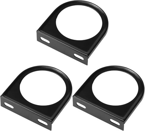 QWORK 2" Single Gauge Mounting Panel, 3 Pcs Universal Carbon Steel Gauge Holder for Auto, Single Hole Meter Gauge Pillar Mount Pod Holder in Saudi Arabia