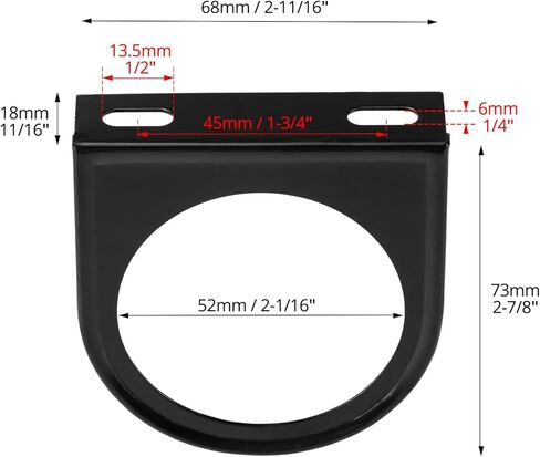 QWORK 2" Single Gauge Mounting Panel, 3 Pcs Universal Carbon Steel Gauge Holder for Auto, Single Hole Meter Gauge Pillar Mount Pod Holder in Saudi Arabia