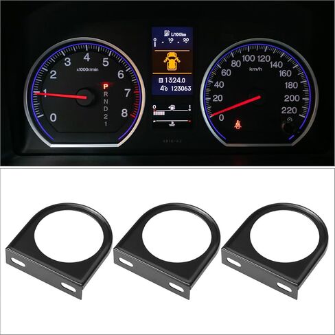 QWORK 2" Single Gauge Mounting Panel, 3 Pcs Universal Carbon Steel Gauge Holder for Auto, Single Hole Meter Gauge Pillar Mount Pod Holder in Saudi Arabia